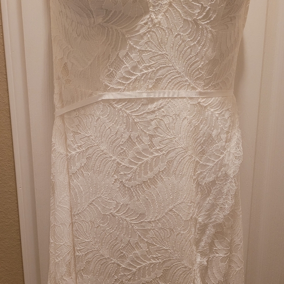 Davids Bridal Leaf Pattern Lace A-Line - Picture 6 of 8